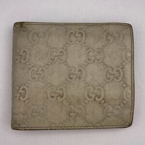 Gucci Ivory Monogram Leather Bifold Wallet